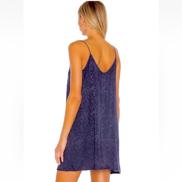 Nation Ltd Penelope V-back Navy Blue Slip Dress Sz Small. NWT - Picture 2 of 6